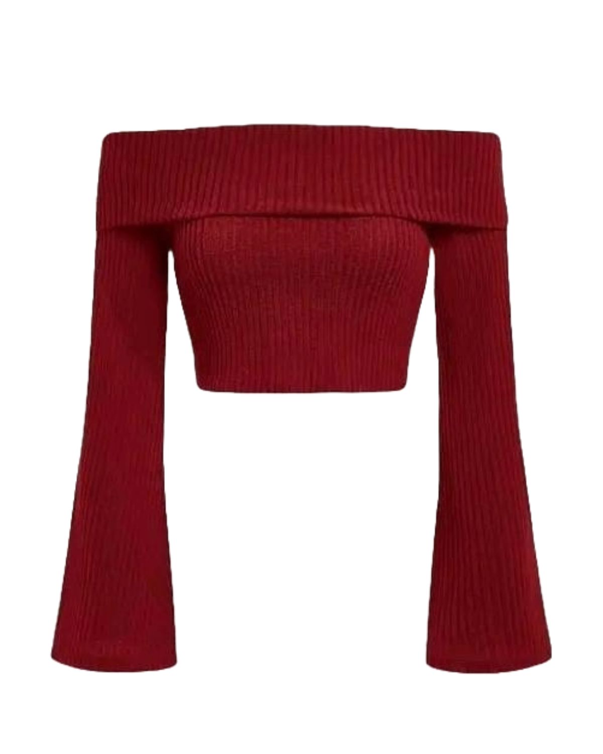 OOTDFY Women's Off Shoulder Bell Sleeve Top product image 6