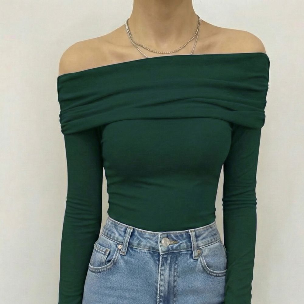 OOTDFY Women's Off Shoulder Full Sleeve Top product image 4