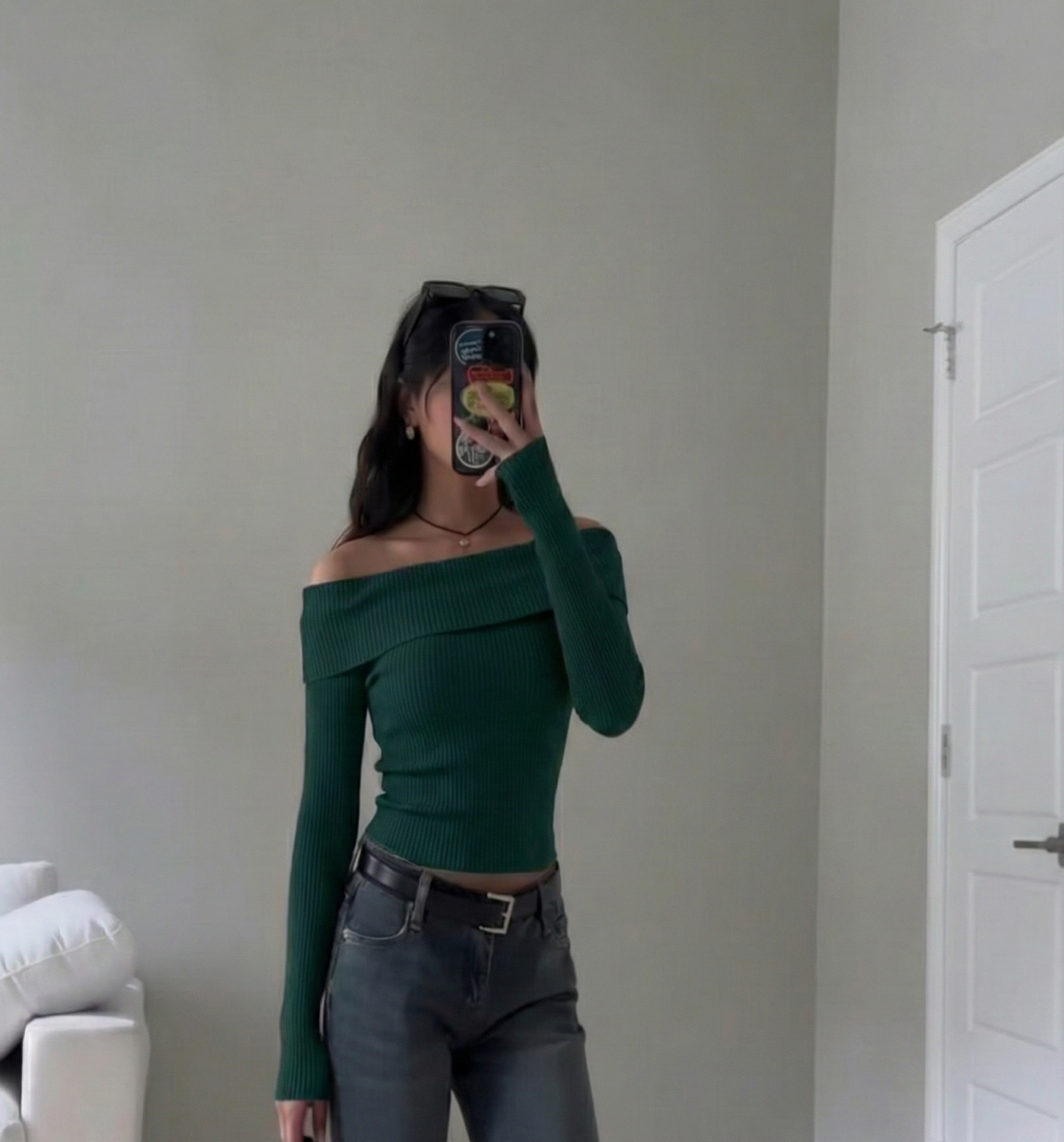 OOTDFY Women's Off Shoulder Full Sleeve Top product image 5