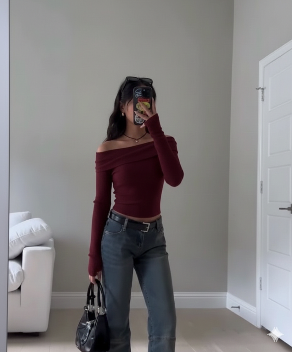 OOTDFY Women's Off Shoulder Full Sleeve Top product image 9