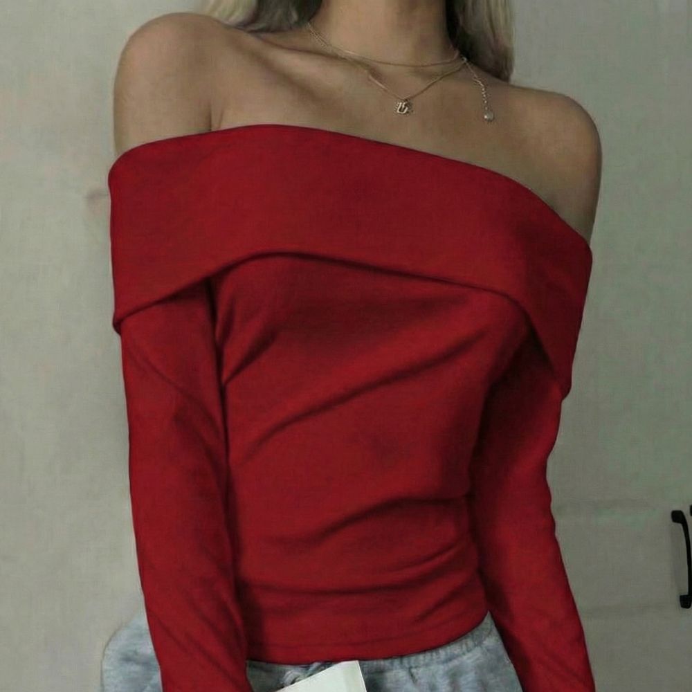 OOTDFY Women's Off Shoulder Full Sleeve Top product image 22