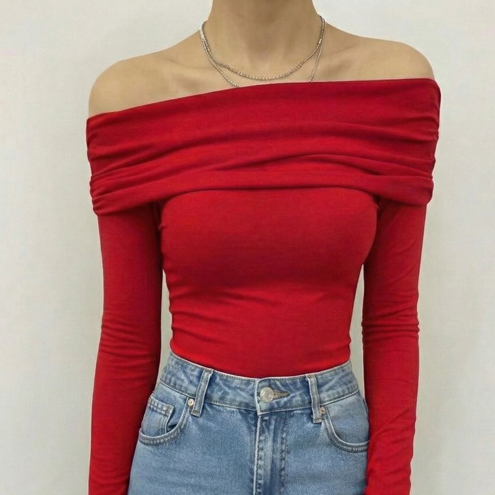 OOTDFY Women's Off Shoulder Full Sleeve Top product image 23