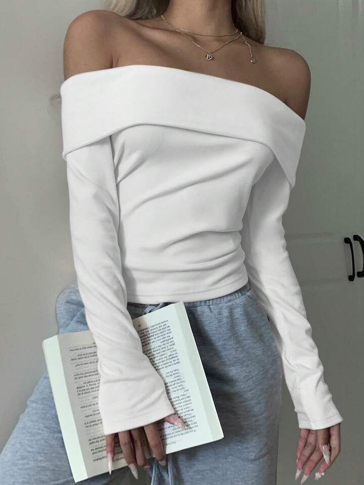 OOTDFY Women's Off Shoulder Full Sleeve Top product image 27