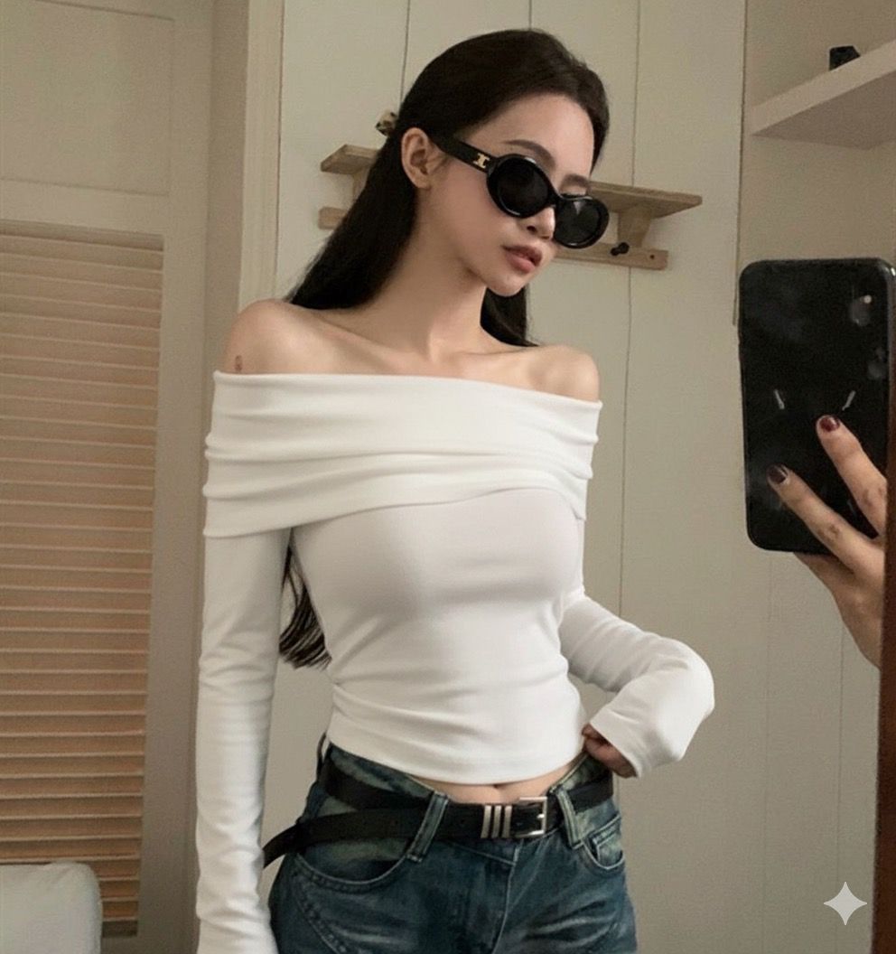 OOTDFY Women's Off Shoulder Full Sleeve Top product image 28