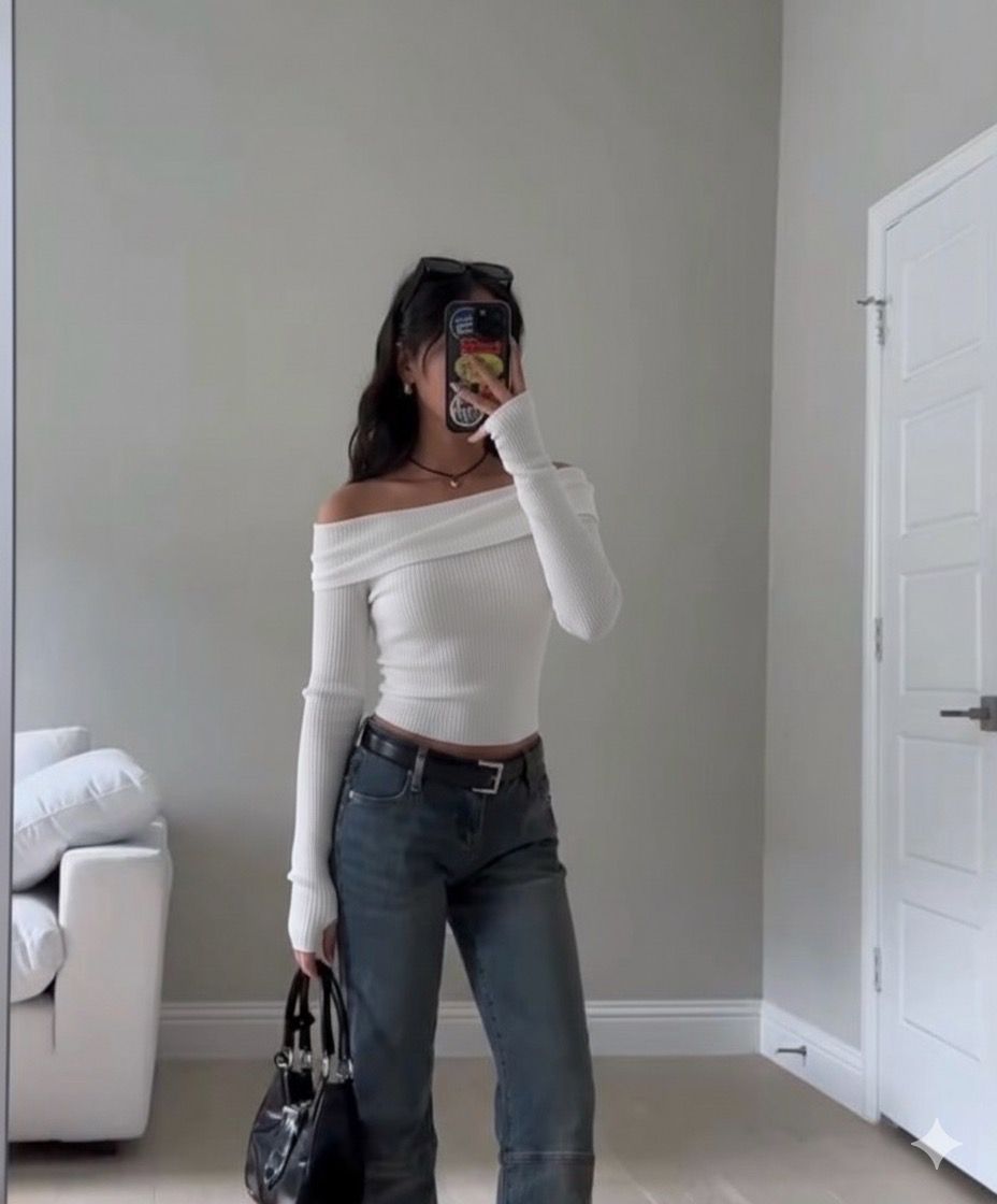 OOTDFY Women's Off Shoulder Full Sleeve Top product image 30