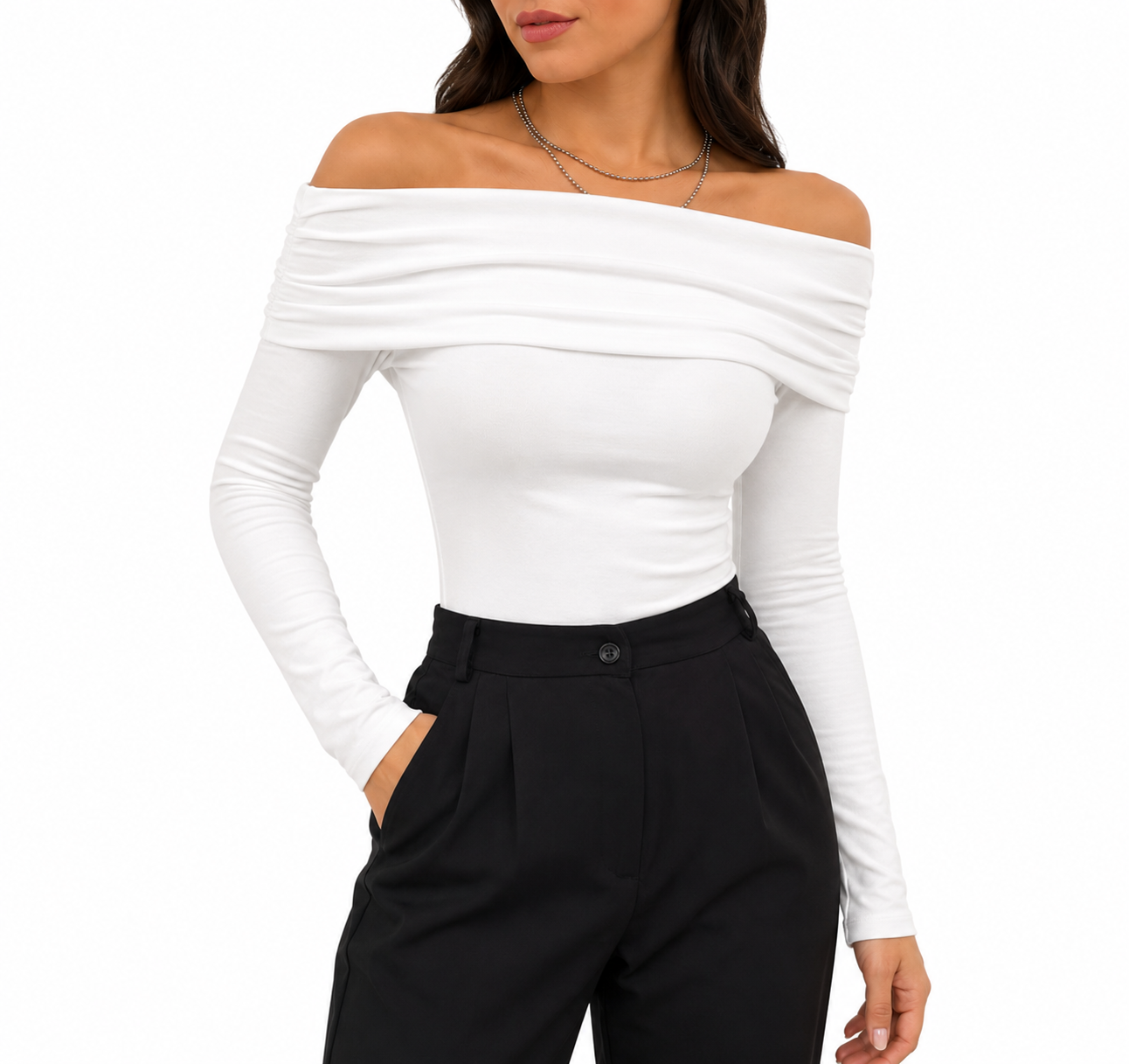 OOTDFY Women's Off Shoulder Full Sleeve Top product image 31